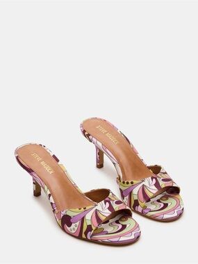Steve Madden Pink Patterned Open-Toe Heels